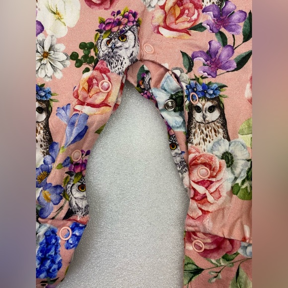 Posh Peanut Owl Halloween Floral Boho Stretch Bamboo Long Sleeve Footie 18-24 mo - Picture 7 of 9